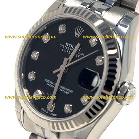 rolex argento e nero con diamanti prezzo|orologi rolex ronco.